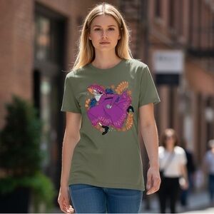 NWT Dia Pagheco Graphic T-Shirt Green Size 1X - Women’s